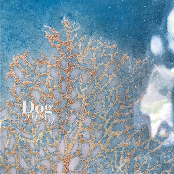 Tommy Bahama Glittery Pebble Sea Coral Platter - Picture 4 of 6